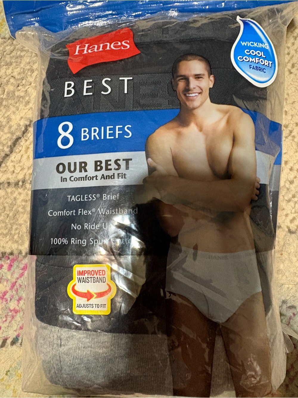 New in packaging Hanes Men's Briefs Pack - Black and Gray‎ (8 Pack) Size 2X